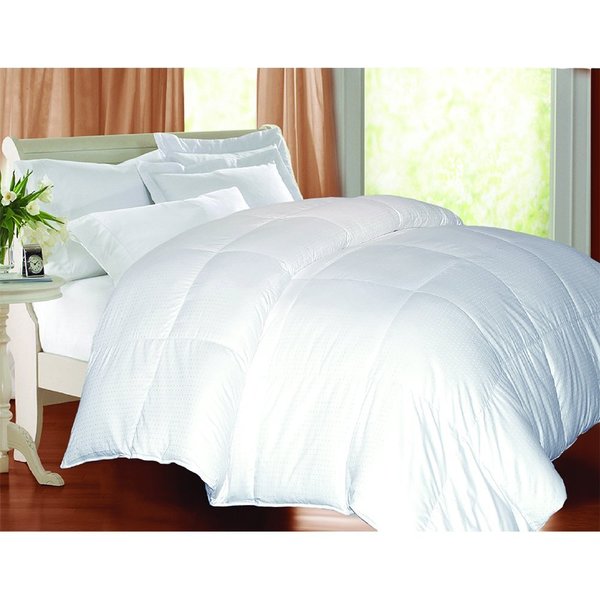 Kathy Ireland 1000 TC Cotton Blend Swiss Dot Down Fiber Comforter, White, Full/Queen KI021243